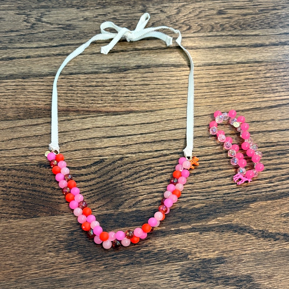 Crewcuts necklace/bracelet set with animal charms